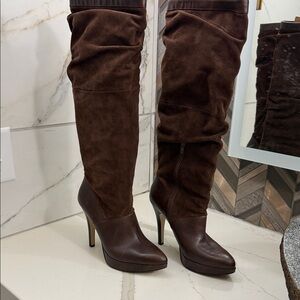 Nine West Dark Brown Heeled Boots